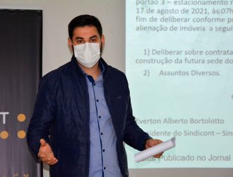 Everton Bortolotto explicou que objetivo, no futuro, &eacute; construir uma nova sede do Sindicont. 