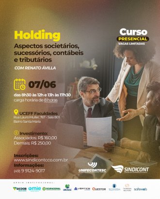 Sindicont Chapec&oacute; realiza curso sobre holding