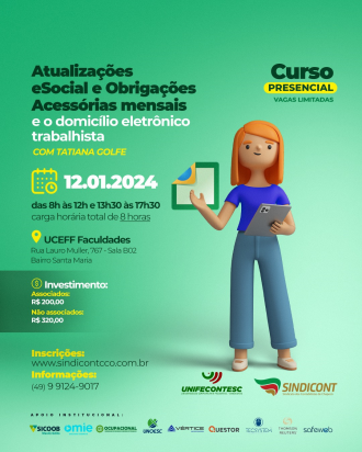 Sindicont Chapec&oacute; organiza primeiro curso de 2024