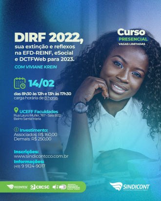 Sindicont Chapec&oacute; promove curso sobre mudan&ccedil;as na DIRF