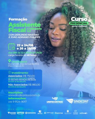 Sindicont Chapec&oacute; promove curso de analista fiscal